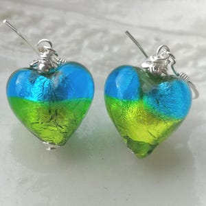 Murano Glass Heart Earrings