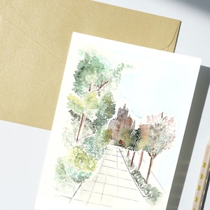 Cathédrale Notre Dame de Rodez - Avenue Victor Hugo - aquarelle