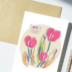 Flower Power - carte printanière