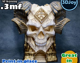 Horned Demon Dice Tower. STL file for 3D printing