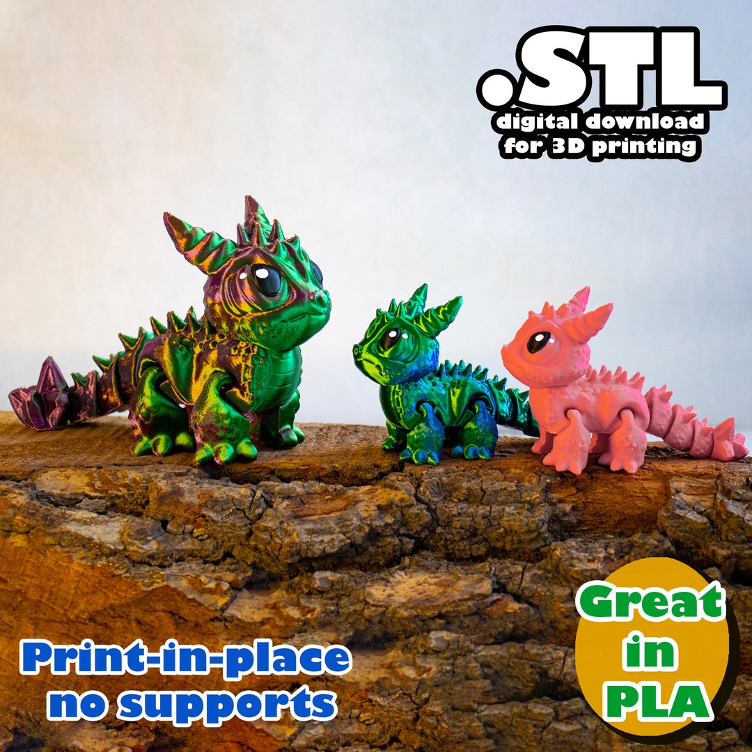 Flexi Dragon STL, Print in Place, No Support, PLA, 3D Joy Store - Etsy