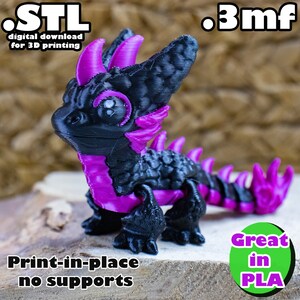 Flexi Dragon STL, 3mf, Print in Place, No Support, PLA, 3D Joy Store - Etsy