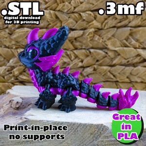 Flexi Dragon STL, 3mf, Print in Place, No Support, PLA, 3D Joy Store - Etsy