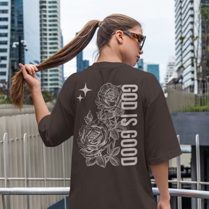 God Is Good Floral T-Shirt: Christian Rose Design