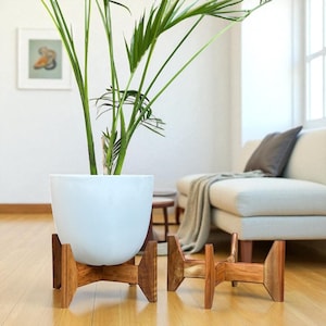 MCM Plant Stand Wood Mid Century Modern Style