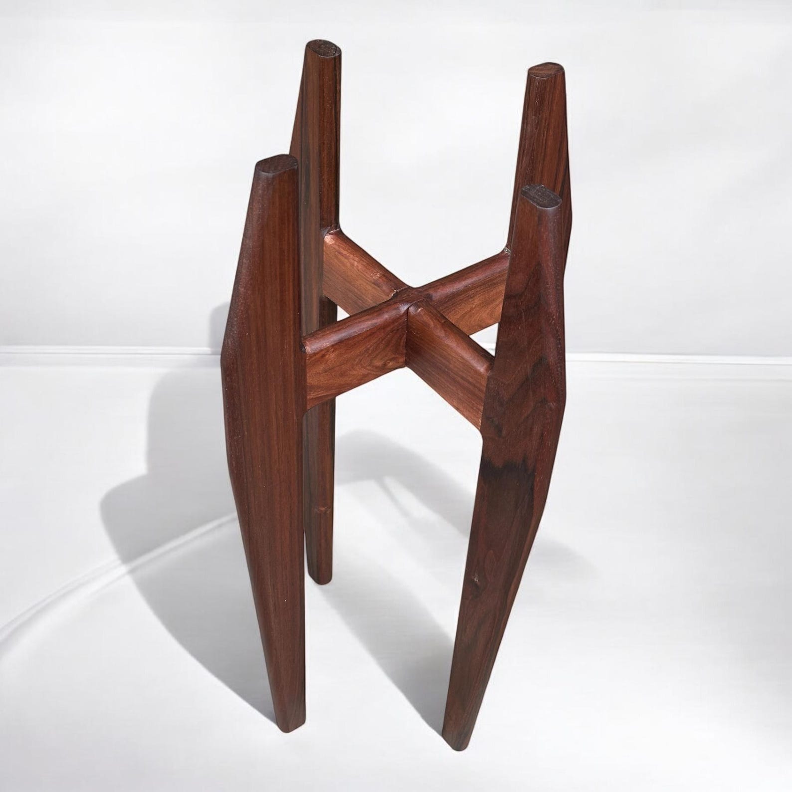 Walnut Wood Plant Stand Indoor Mid Century Modern - Etsy