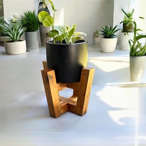 moderne minimalistische stehende Pflanzenhalter, Pflanzenhalter, Blumenständer Indoor, Mid Century Modern.