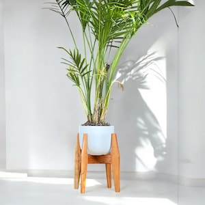 handmade cedar plant stand mid century modern