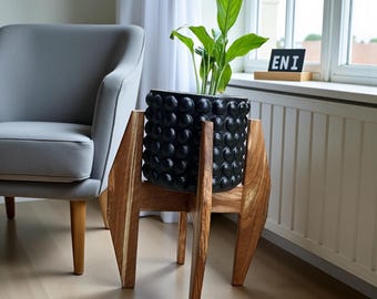 Wood plant stand indoor pedestal sister gift