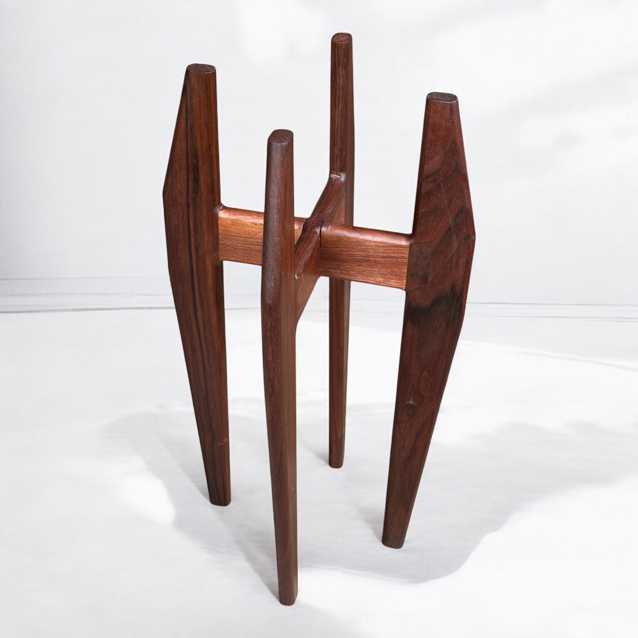 Walnut Wood Plant Stand Indoor Mid Century Modern - Etsy