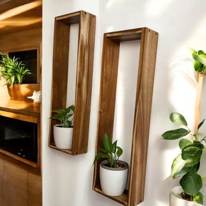 wall sconce shelf, floating shelves, plant hanger, mid century modern