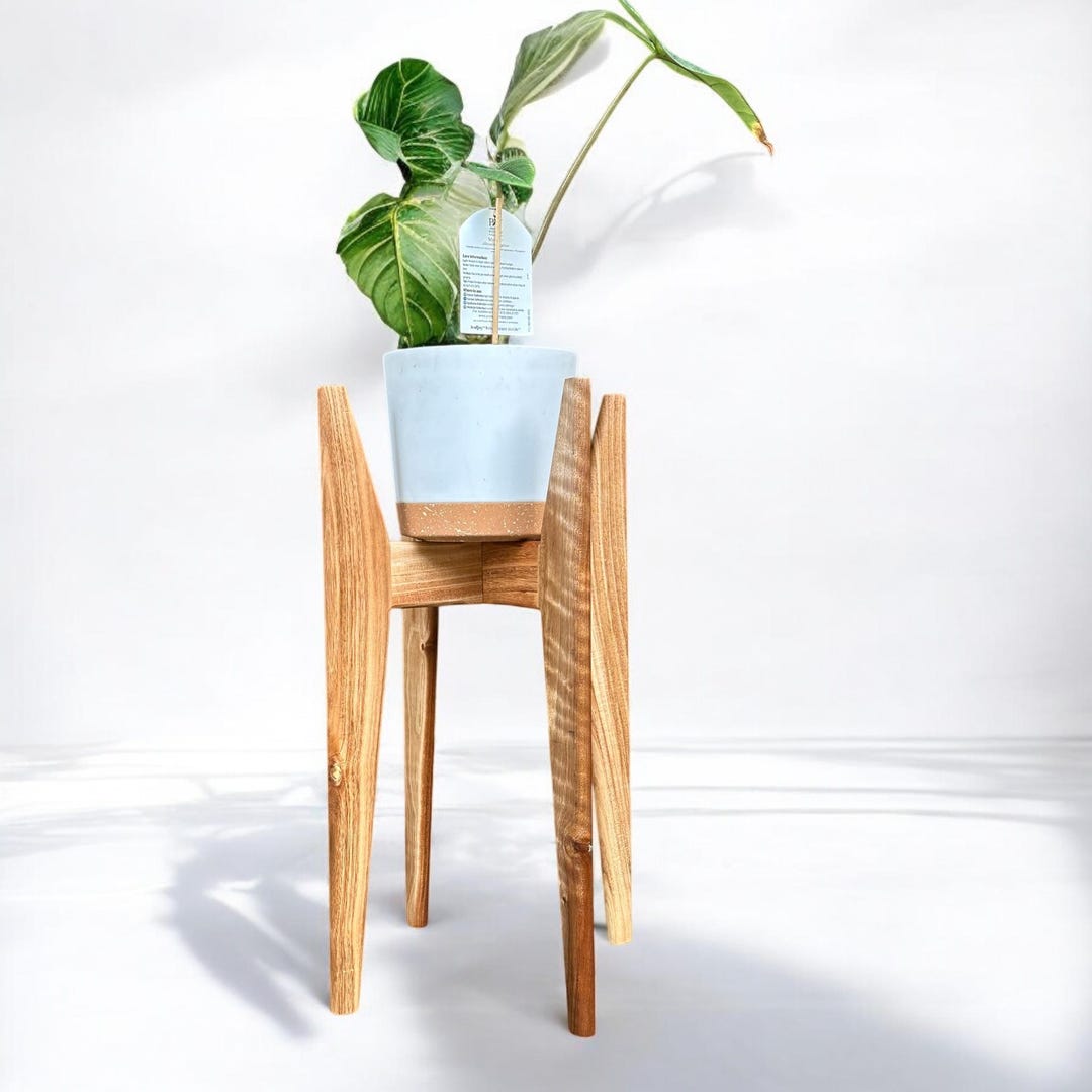 Mid Century Modern Plant Stand Handmade Indoor Wood Planter - Etsy