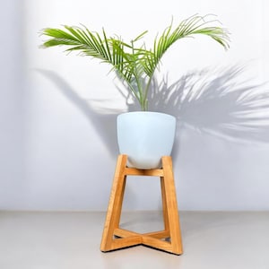 Soporte cuadrado de madera de cedro para plantas para decoración.