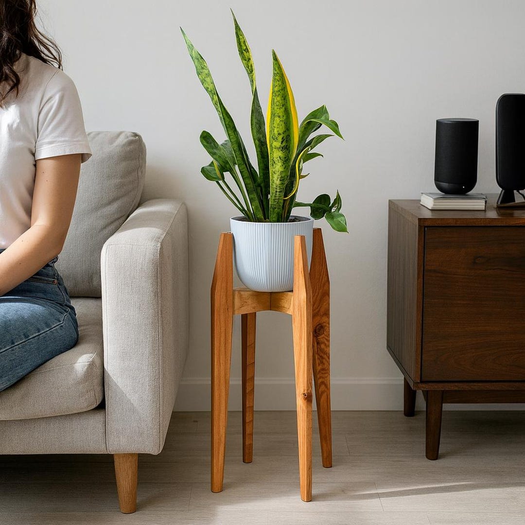 Modern Cedar Wood Plant Stand Indoor Wooden - Etsy