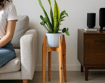 Modern Cedar Wood Plant Stand Indoor Wooden