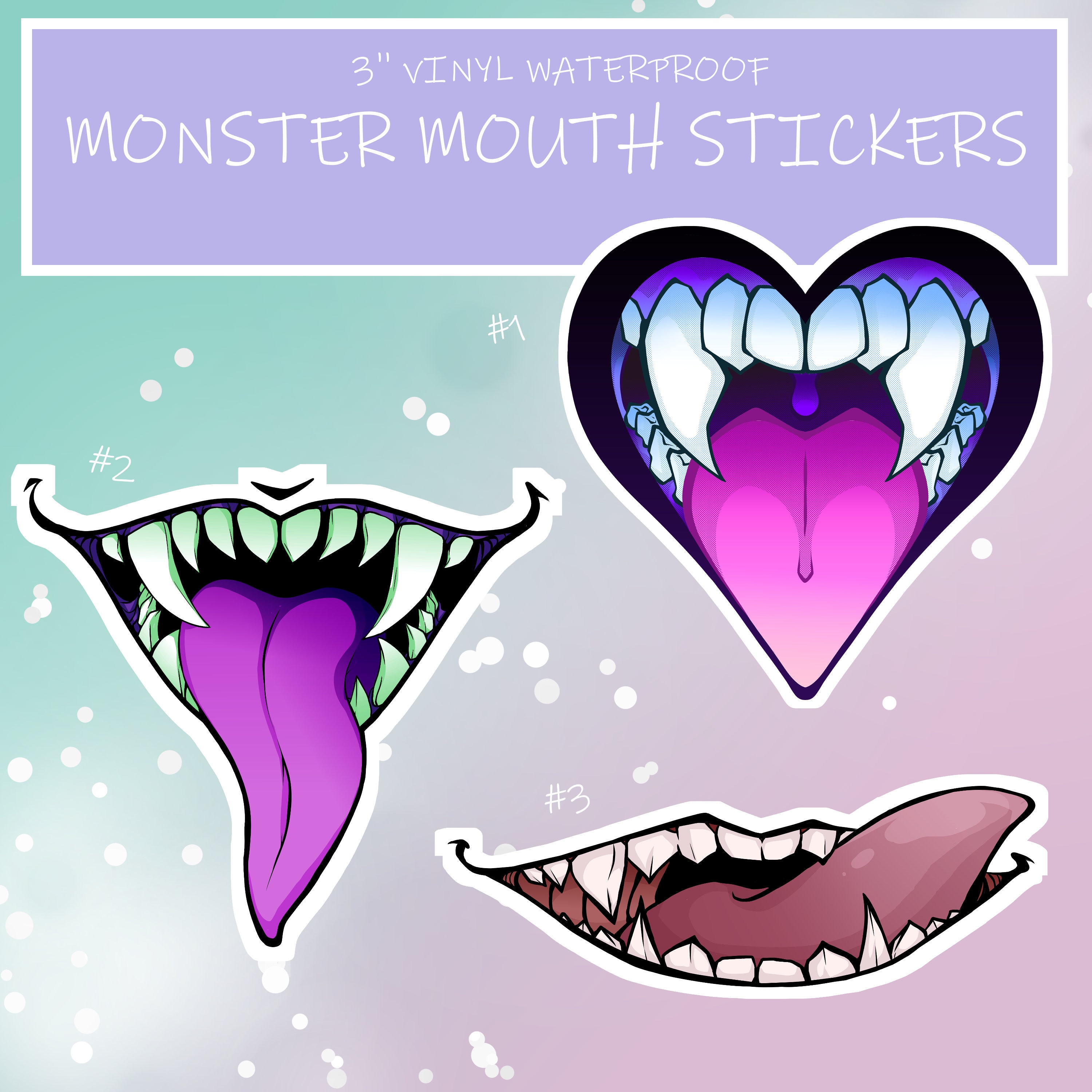 s*u様 VALIEM MONSTER MOUTH SMILEY (WARP / Monster Mouth Sticker - Etsy
