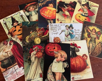 Halloween vintage style  postcards SERIES TWO*Quality card stock*12  different COLOR  images*gift card*Price tag*Keep in touch