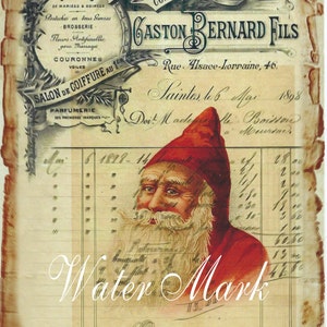 Collage de grand livre français Père Noël du vieux monde * Téléchargement numérique instantané Cartes de voeux, étiquettes cadeaux, étiquettes de prix, utilisation pour découpage, collage, albums de coupures