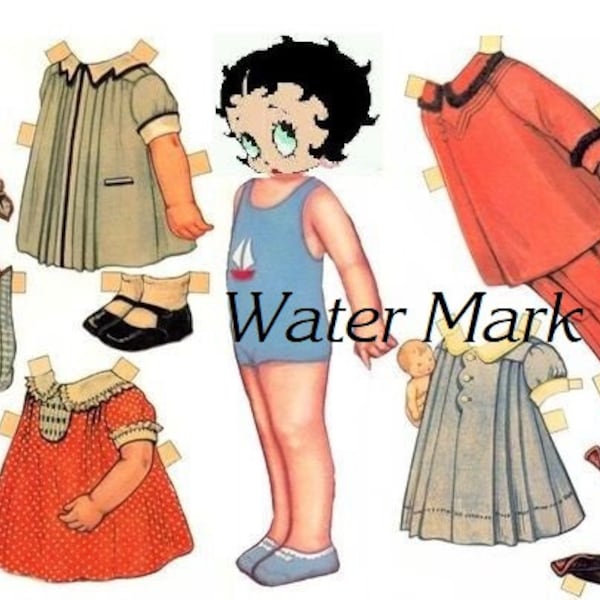 BETTY BOOP PAPER Doll*Oh Darling*Quilt art fabric block*Quilts, Pillows, Sachets*Ready to stitch*Create Tee shirts, Jean jackets