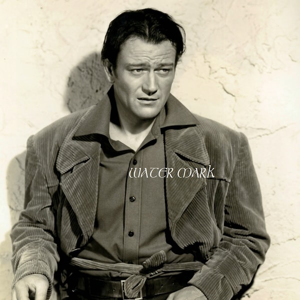 John Wayne Hollywood Legend (U) - Taglie multi-SPEDIZIONE GRATUITA - Wow - In tutto il mondo , Telaio , Pronto per il punto , blocco di tessuto