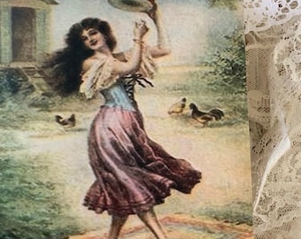 GYPSY Postcards*Girl dancing in pink dress*12 identical postcards*Postcard back*Only requires a USPS stamp to mail