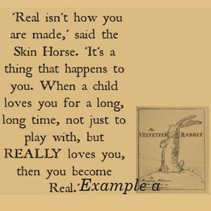 The Velveteen Rabbit on being real example a*Aged newspaper*Fabric blocks*Quilt block*Assorted sizes*