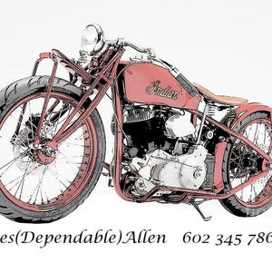 Mobiele TELEFOON Visitekaartjes of visitekaartjes met afbeelding van motorfiets en hoesje voor visitekaartjes inbegrepen*Naam en telefoonnummer op kaart vermeld