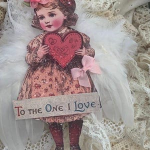 Valentinstag Engel Ornament B*Deutsch Glitzer*Handgefertigt*ZU DEM DEN ICH LIEBE*Der Samthase exclusive*Unwiderstehlich