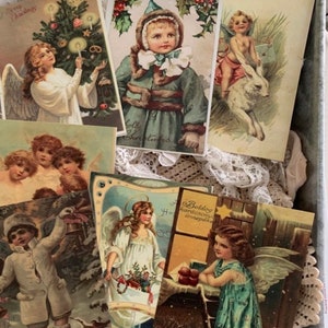 Sa;e * Cartes postales ANGE CHRISTMAS * 12 images différentes au style vintage * Meilleur papier cartonné * 12 enveloppes * Grand choix