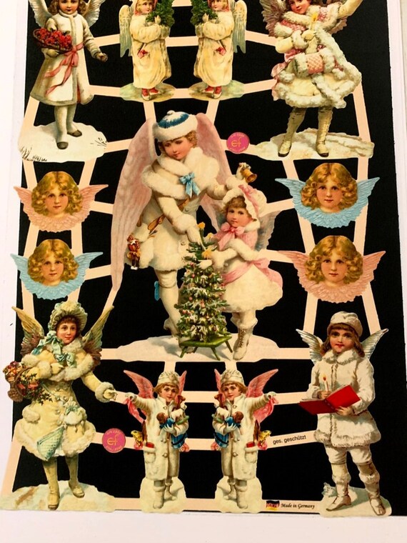 VICTORIAN CHRISTMAS Die Cut Angels (aa)*11 X 17 Cardstock Sheet