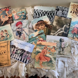 Postales de cabañas de playa * Reverso de postal * 16 imágenes de estilo vintage * Maravilloso surtido * Solo necesitas un sello para enviar