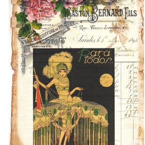Wunderschöne Flapper Collage * SOFORTIGER digitaler Download * Samt Kaninchen exklusiv *