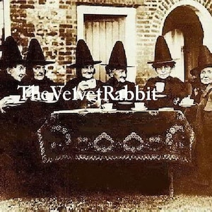 Hexen auf einer Teeparty * Ein 8 x 10 Zoll * Stoff, Kunst Quiltblock