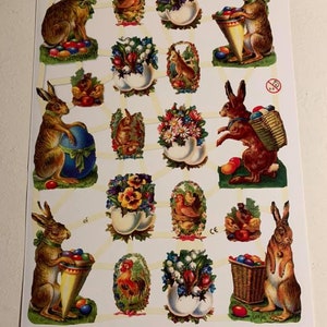 Viktorianische Stanzteile Osterhase und weitere Charaktere*11 x 17 Bogen*zum Selbermachen*Schildchen*