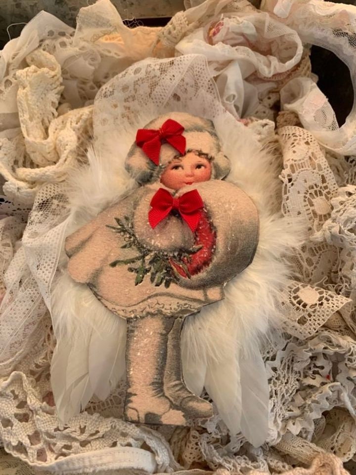 Vintage Red Angel - Etsy