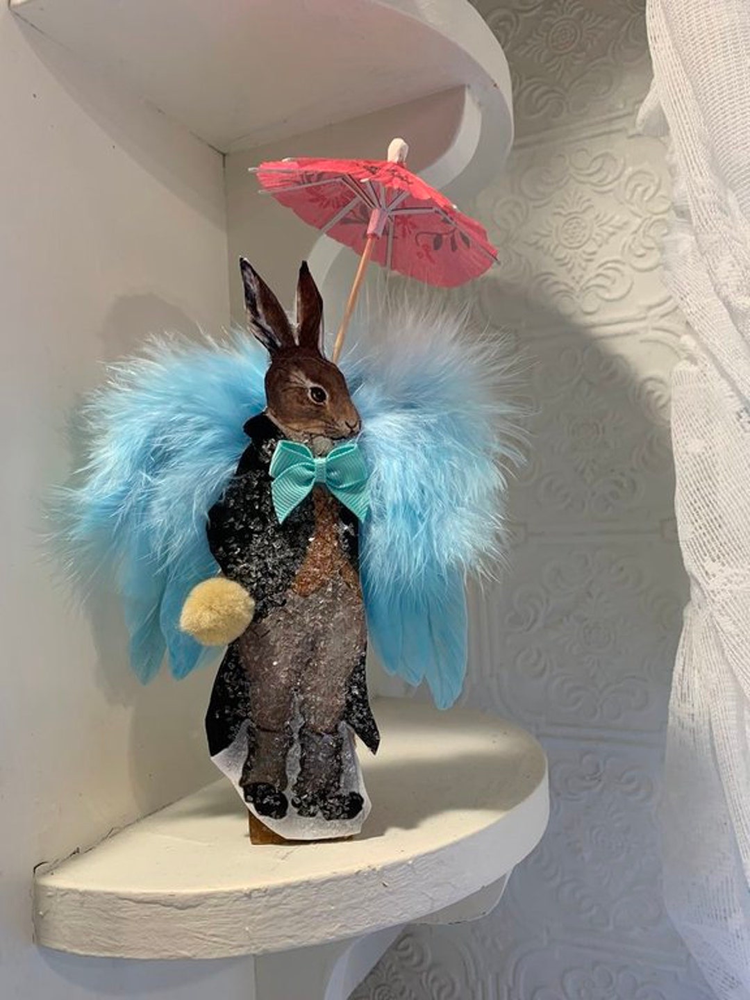 Easter Any Time*rafferty Rabbit*shelf Sitter*wings*handmade*hand Cut ...
