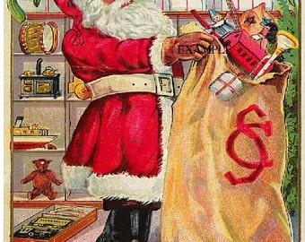 Santa packing is bag*two 5x7 inch fabric blocks*