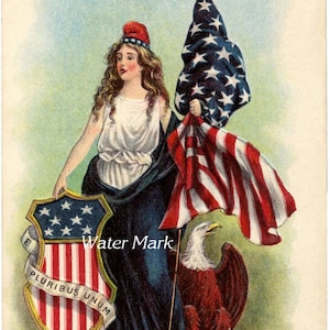 Vintage Freiheitsstatue *Vierte Juli* Wunderschönes Bild im Vintage-Stil, sofort digitaler Download, Tags, Rahmen, Grußkarten, Verkaufsanhänger, Nähen