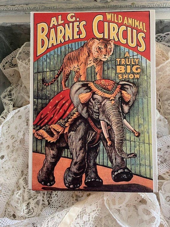 Circus 5x7 Inches Poster on a Canvas Board Free Standing*wild