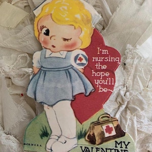 SALE Valentine NURSE Ornament *Handarbeit*Der Samthase exklusiv*Irwiderstehlich*Sie stillt die Hoffnung, dass Sie ihr Valentinstag sein werden