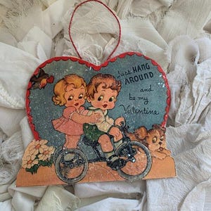 VENTE ÉCOLE DE LA SAINT-VALENTIN Garçon et fille sur un vélo ornement*Just traîner et être ma Saint-Valentin*Sooo Darling