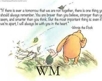 WINNIE THE POOH quote A*Fabric*Fabric block*Storybook*Ready to stich*Quilt art fabric sheet*Ready to sew*