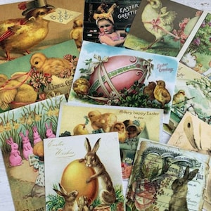Cartoline di Pasqua in stile vintage serie UNO*Cartongesso di qualità*12 immagini diverse*Carta regalo*Etichetta del prezzo*Resta in contatto*Invito*Cornice*Regalo8