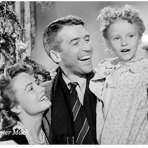 It&#39;s a wonderful life*George*Mary*Zuzu*Black and white*Every time a bell rings an angel gets her wings*Christmas*Fabric block*Quilt**Pillow*