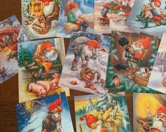 ELF CHRISTMAS*Postcards Series A large*12  different images vintage styling*Printed postcard back*Traditional postal postcard size