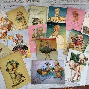 Cartoline in stile vintage Kewpie SERIE UNO*Cartongesso di qualità*16 immagini a COLORI diversi*Carta regalo*Etichetta del prezzo*Resta in contatto*Buste