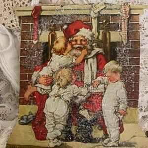Reprodução de enfeite de Papai Noel de Natal de 1924 em estilo vintage * Glitter alemão e corte à mão em 2 camadas