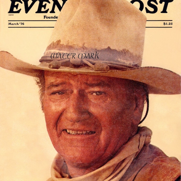 John Wayne Hollywood Legend*MAGAZINE Art*Multi taglie*SPEDIZIONE GRATUITA*Wow*Worldwide*Frame*Pronto per cucire