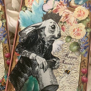 Cartes postales de Pâques avec Reginald le roi lapin*12 cartes identiques avec enveloppes*Exclusivité Velvetrabbit*Aspect