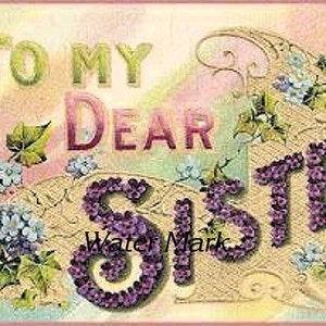Un proche * Image de carte postale de style vintage pour ma soeur * Blocs de tissu Arrêter de fumer * Oreillers, sachets, impression, effet décoratif pour porte, découpage